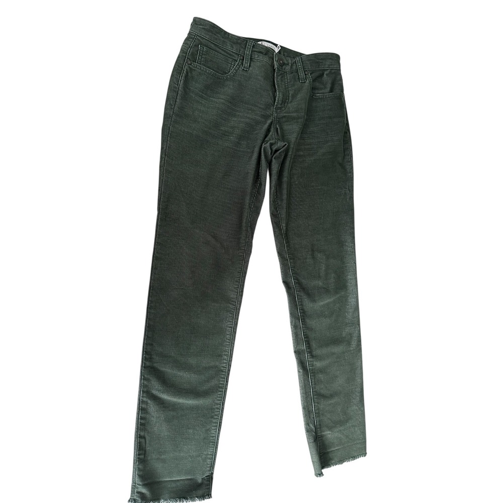 Carve Designs Corduroy Pants Green Slim Straight Raw‎ Hem Womens Size 0